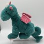 Gund Plush Snap Dragon Teal Green Pink 11" Stuffed Animal Toy Lovey 1990 Vintage
