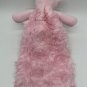 Mud Pie Shaggy Pink Flower Teddy Bear Security Blanket Satin Lining