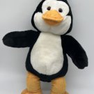 Build a Bear Penguin Plush Black White BAB Stuffed Animal 16" Brown Eyes