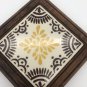 Vintage Hand Carved Wood and Hand Painted Mexico Tile Kitchen Trivet Lovely 6â