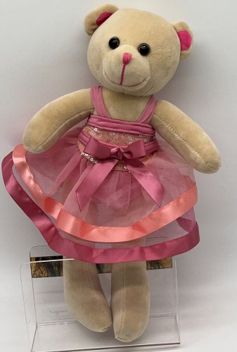 Weissman Dance Ballerina Bear Plush 12" Tutu Dancer Pink Sequin Teddy Soft