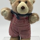 Furskins Plush Stuffed Bear With Removeable Overalls Shoes 1986 Vintage 6.5”