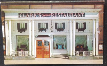 Clarks Colonial Restaurant Porch Gardens Cleveland, Ohio Postcard Vintage
