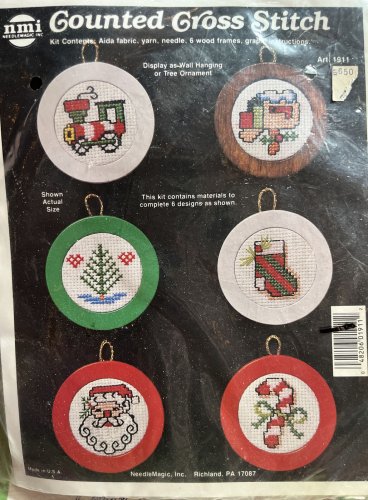 Needle Magic Counted Cross Stitch Christmas Ornaments SEALED