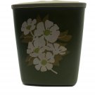 Avocado Brown Plastic Floral Flowers Canister Container