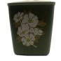 Avocado Brown Plastic Floral Flowers Canister Container