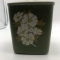 Avocado Brown Plastic Floral Flowers Canister Container