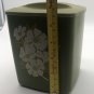 Avocado Brown Plastic Floral Flowers Canister Container
