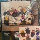 VINTAGE BUCILLA PLASTIC CANVAS "GEESE A WALKING" DOORSTOP & MAGNET KIT #5967 NIP