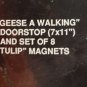 VINTAGE BUCILLA PLASTIC CANVAS "GEESE A WALKING" DOORSTOP & MAGNET KIT #5967 NIP