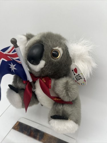 Australian Souvenir Koala & Flag Plush 6&acirc;�� Red Ribbon