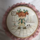 The Potties In Pastels By Alma Lynne Finished CrossStitched Picture 7”