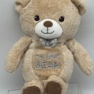 Garanimals MY FIRST BEAR 10” Rattle Plush Stuffed Baby Lovey Toy Tan Silver Bow