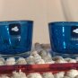 Leonardo Cobalt Blue Colored Glass Votives Made In Germany Set of 2