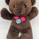 Dakin Teddy Bear Chocolate Brown Fun Farm Plush 1986 Korea With Dakin Tags 12”