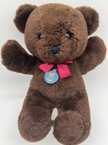 Dakin Teddy Bear Chocolate Brown Fun Farm Plush 1986 Korea With Dakin Tags 12&acirc;��