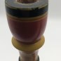 Turned Wood Candlestick Holders Vintage 12" Tall Red Yellow Black BOHO Set of 2