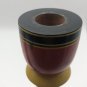 Turned Wood Candlestick Holders Vintage 12" Tall Red Yellow Black BOHO Set of 2