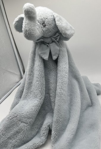 Little Miracles Blue  Elephant Baby Lovey Security Blanket Shaggy Costco 28&acirc;��