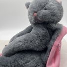 HUG-A-PET Dover BackPack Plush Rare Kitty Cat Gray & Pink Handbag