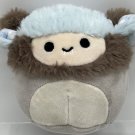 Squishmallow 4.5” DRAY the YETI BIGFOOT Kellytoy Gray With Blue Plaid Hat 2021