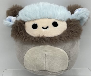 Squishmallow 4.5&acirc;�� DRAY the YETI BIGFOOT Kellytoy Gray With Blue Plaid Hat 2021