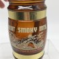 Vintage SIESTA WARE AMBER GLASS BARREL SOUVENIR MUG CUP Great Smoky Mts Nat Park