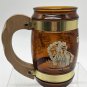 Vintage SIESTA WARE AMBER GLASS BARREL SOUVENIR MUG CUP Great Smoky Mts Nat Park