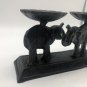 Lucky Elephant Cast Iron Heavy 2 Candle Holder 9&acirc;�� Long Detailed Nature