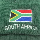 South Africa Flag Knitted Beanie Winter Green Hat 11” length