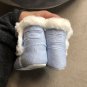 Mayoral Baby Slippers Booties Blue Knit Suede Bottoms
