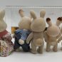 Calico critters/sylvanian families Cream colored Bunny Family Of 5 Vintage