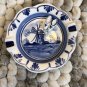 Delft DELFT HOLLAND Windmill Ashtray Cobalt Blue White Flowers
