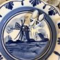 Delft DELFT HOLLAND Windmill Ashtray Cobalt Blue White Flowers