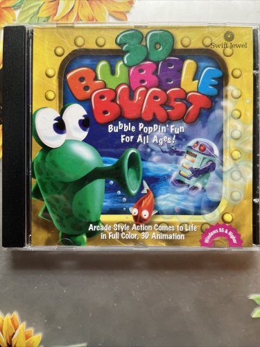 3-D BUBBLE BURST PC Arcade Animation Game CD-ROM Sealife Fish Cosmi Windows 1999