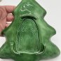 Ceramic Christmas Tree Cookie Serving Tray Holly Signed Dated 8&acirc;��