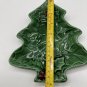 Ceramic Christmas Tree Cookie Serving Tray Holly Signed Dated 8â