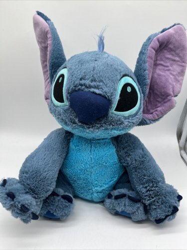 Lilo & Stitch Stitch Plush Disney Store Blue Sitting Stuffed Soft Toy 12"