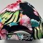 San Diego Black Tropical Floral Adjustable Hat Cap Embroidered