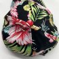 San Diego Black Tropical Floral Adjustable Hat Cap Embroidered