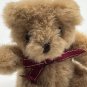 Russ Berrie Mini Bear Plush Burgundy Red Gold Trim Bow 4&acirc;��