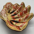 Treasure Craft Clam Shell Ashtray Dish No. 6 Orange Swirl Sea Shell Trinket