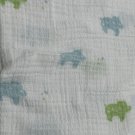 Aden + Anais Baby Blanket Blue Green Hippos White Printed Muslin Swaddle 45x47