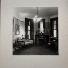 PHOTOGRAPH SITTING ROOM, FIREPLACE, SETEE STAIN GLASS WINDOW PIANO PHONOGRAPH