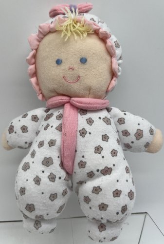 Little Kids Preferred Pink Flowers Stuffed Plush Rattle Cloth Baby 7&acirc;�� Doll RARE