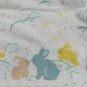 Riegel Baby Flannel Receiving Blanket 1970s Pastel Bunny Rabbits 30â x 40â