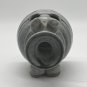 Handmade Art Pottery Grey Gray Pig Toothbrush Holder Signed Barb