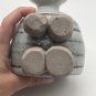 Handmade Art Pottery Grey Gray Pig Toothbrush Holder Signed Barb