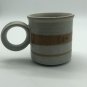 Vintage Clay In Mind Pottery Coffee Cup Mug Hand Thrown Beige Tan Round Handle
