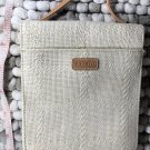 Nine West White Woven Canvas Side Purse